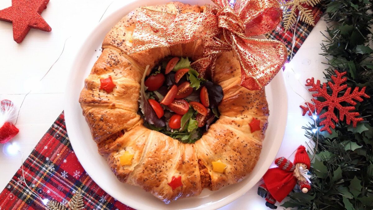 About me 2 Recipe Stuffed Puff Pastry Wreath