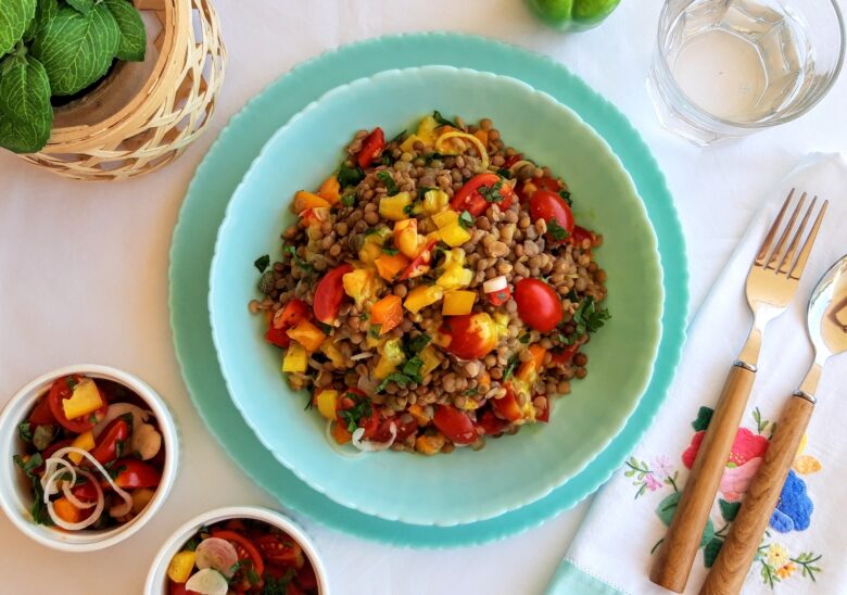 Salad with Lentils and Vegetables (Vegan / Easy & Healthy)