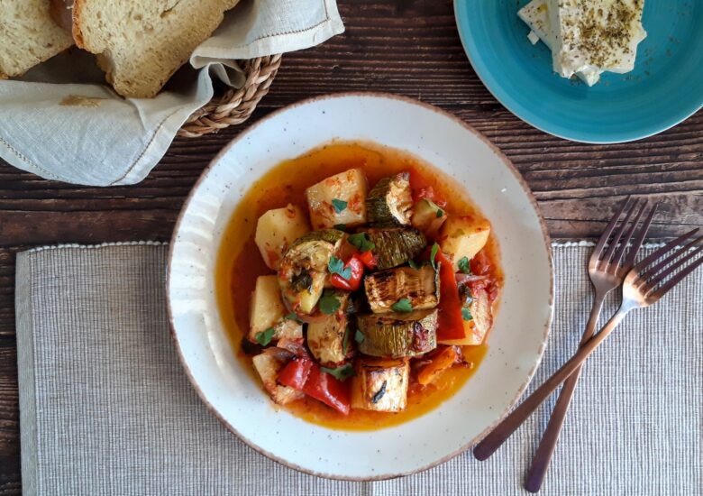 Traditional Briam - Greek Mixed Roasted Vegetables in the Oven Recipe