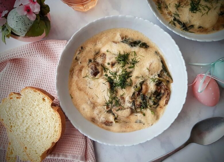 Vegetarian Magiritsa Recipe with egg-lemon sauce (Greek Easter soup)