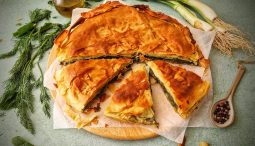 Vegan Savory Pie with Greens and Vegetable Bechamel
