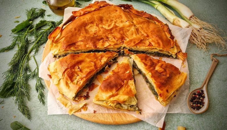 Vegan Savory Pie with Greens and Vegetable Bechamel