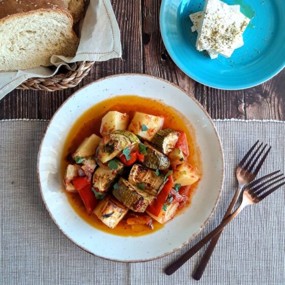 Traditional Briam - Greek Mixed Roasted Vegetables in the Oven Recipe