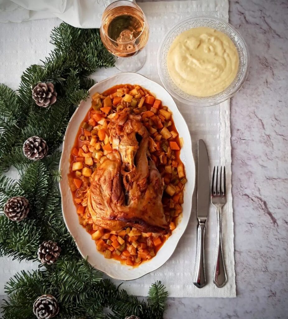 Braised Pork Shanks Recipe with Vegetables and Celeriac Puree 1 Braised Pork Shanks Recipe with Vegetables and Celeriac Puree